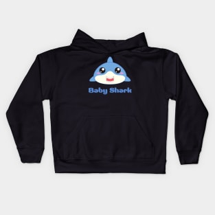 Blue Illustrated cute Shark Kids Hoodie